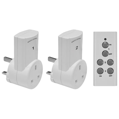 Eagle E304AD Remote Control Socket Adaptors with Remote Twin Pack