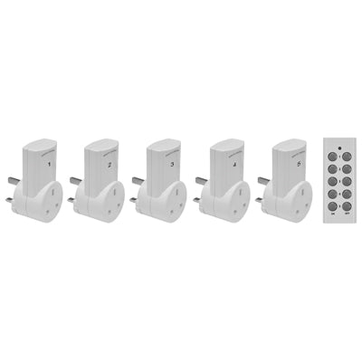 Eagle E304AE Remote Control Socket Adaptors with Remote 5 Pack