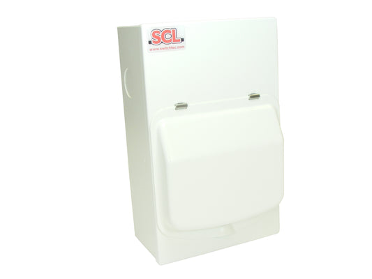 Switchtec E3SPD50-SFD1 Citel 50KA 3P+N 230/400V Metal Enclosed Type 1 SPD with Fuse Holders and Fuses Grey IP40