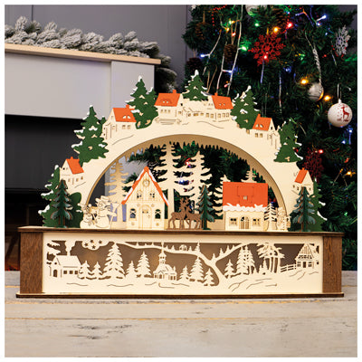 St Helens Home and Garden GH902 44.5cm LED Wooden Festive Arch (Battery Operated)