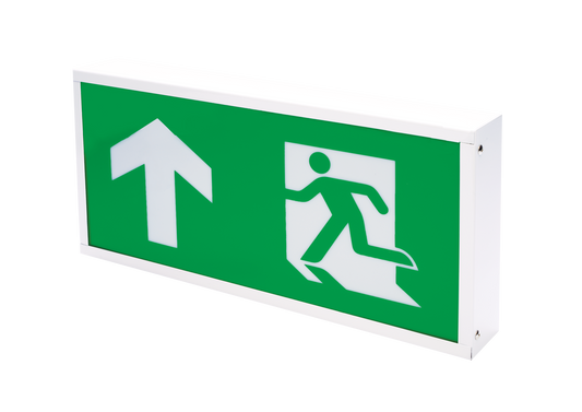 Hispec HSEM/LEDEB Rhine 5W LED Maintained / Non-Maintained Emergency Exit Box with Up Legend IP20 White