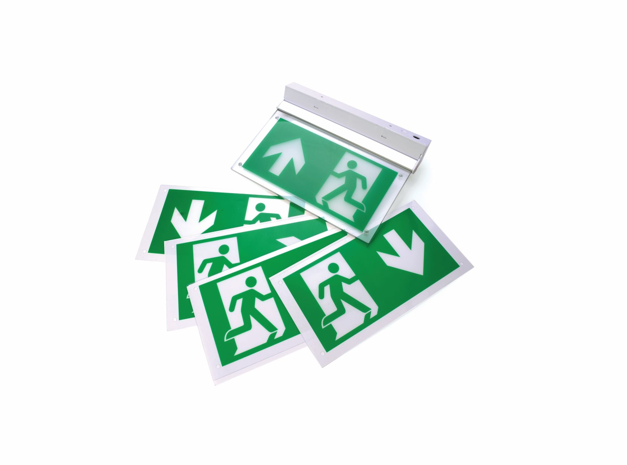 Hispec HSEMLED/ESU Zambezi 3W LED Emergency Exit Sign with 7pc Legend Kit IP20 White