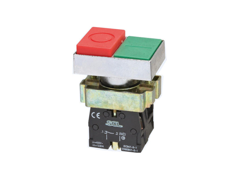 Switchtec IPB-WDPB-11 SCL 22mm Dual Red And Green Pushbutton with 1 N/O + 1 N/C Contacts