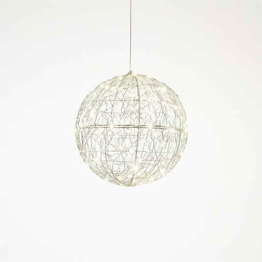 Xmas Haus XH10064 30cm 160 LED LED Silver Christmas Hanging Ball Warmwhite IP44