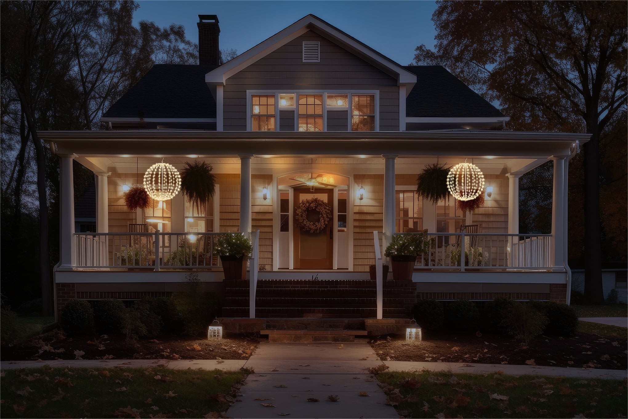Xmas Haus XH10065 40cm 256 LED Pre Lit LED Sphere with Timer Warmwhite IP44