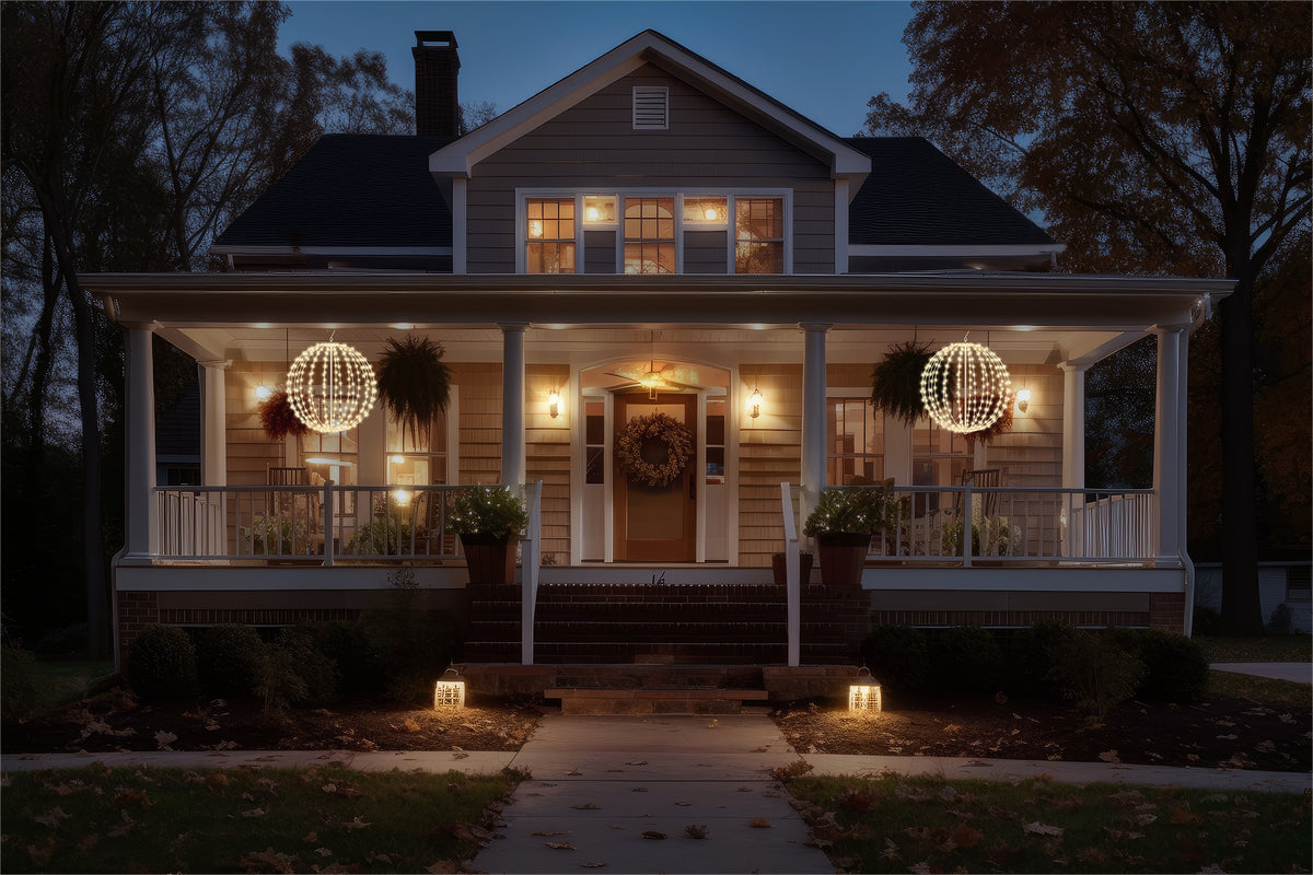 Xmas Haus XH10066 50cm 320 LED Pre Lit LED Sphere with Timer Warmwhite IP44