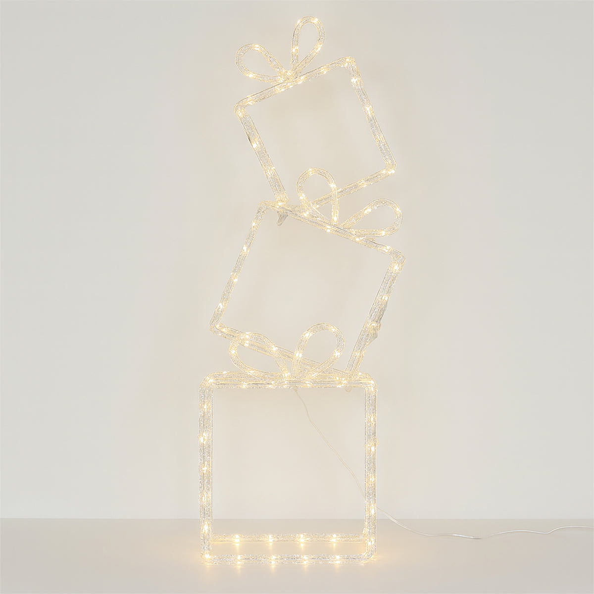 Xmas Haus XH10070 Pre Lit 40 Warm White LED Christmas Presents Stack of 3 with Timer