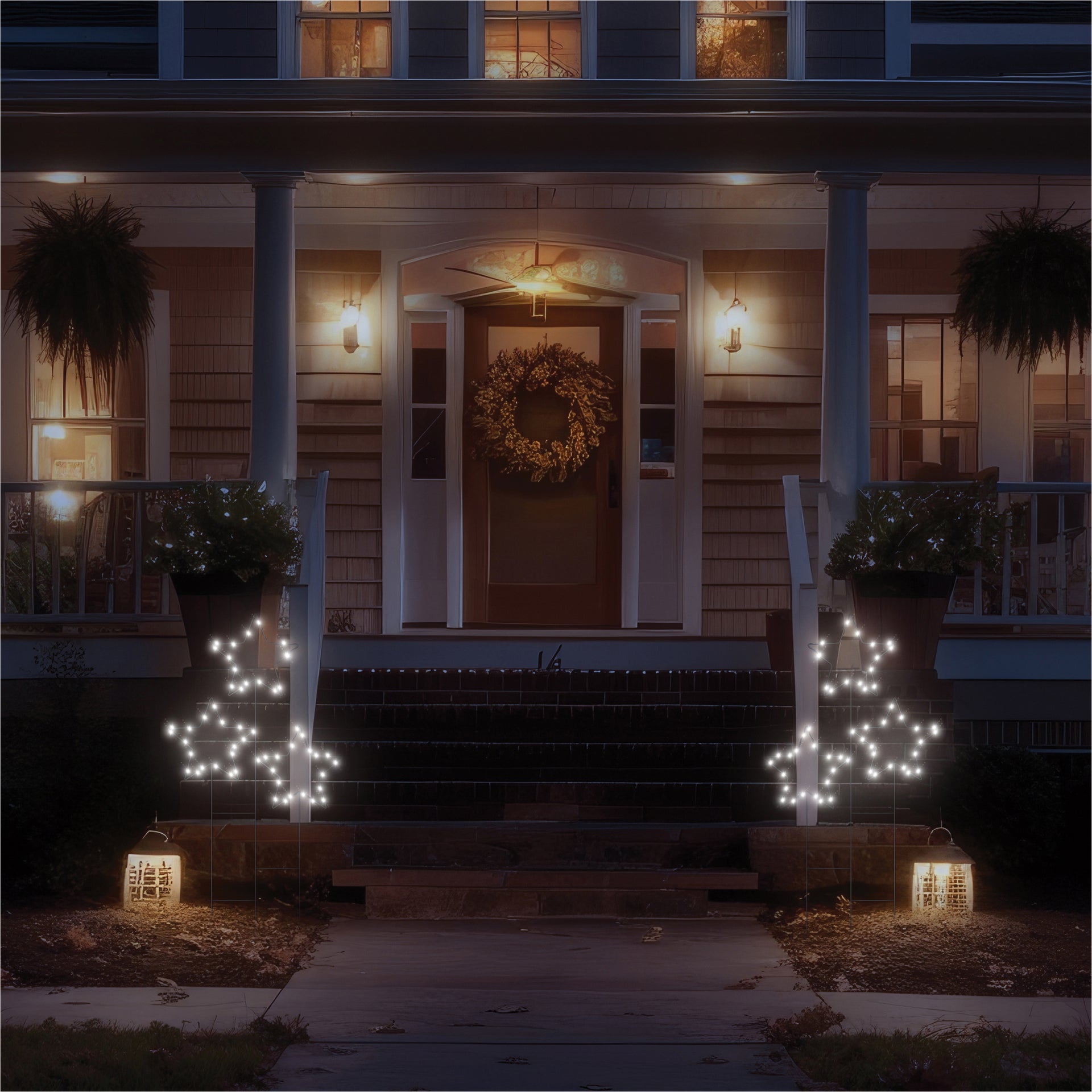 Xmas Haus XH10073 Pre Lit 30 Warm White Micro LED Christmas 3 Star Cluster (Battery Operated with Timer)