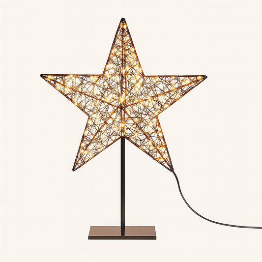 Xmas Haus XH10079 Black Metal 100 LED Christmas Star with Stand