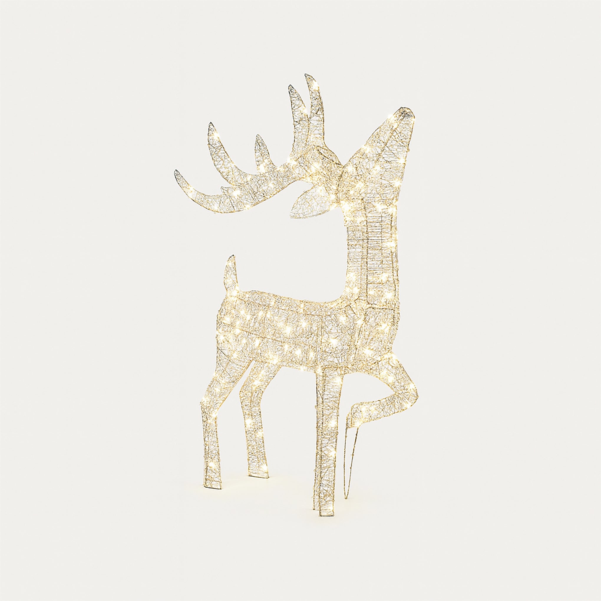 Xmas Haus XH10082 60cm 200 LED Floor-Standing Silver LED Festive Deer Warmwhite IP44