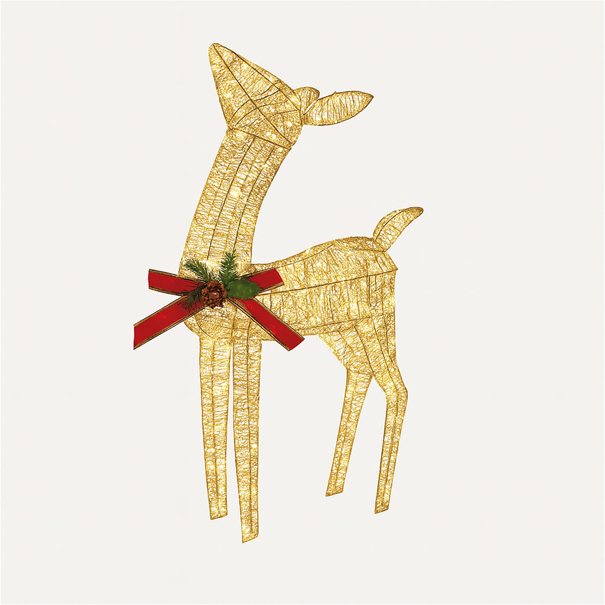 Xmas Haus XH10084 250W LED 74cm Gold Rattan LED Festive Deer Warmwhite IP44