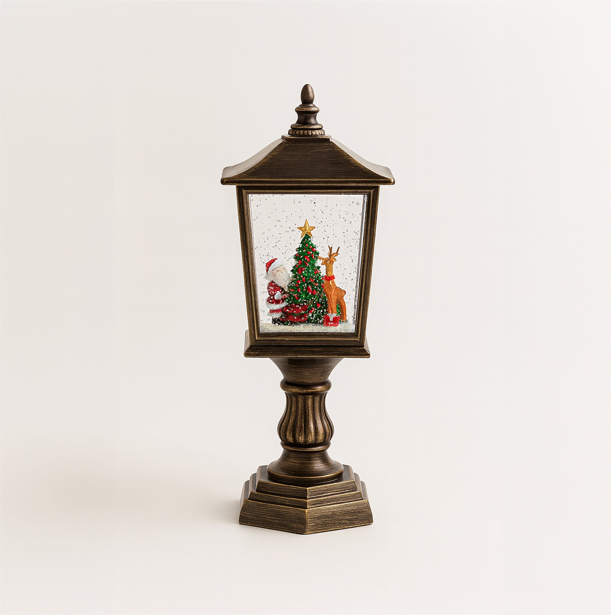 Xmas Haus XH10451 31.5cm Festive Christmas Swirl Glitter LED Lantern (Battery Operated)