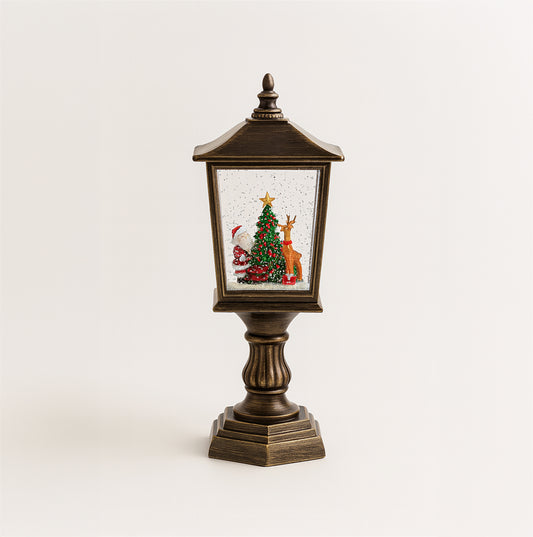 Xmas Haus XH10451 31.5cm Festive Christmas Swirl Glitter LED Lantern (Battery Operated)